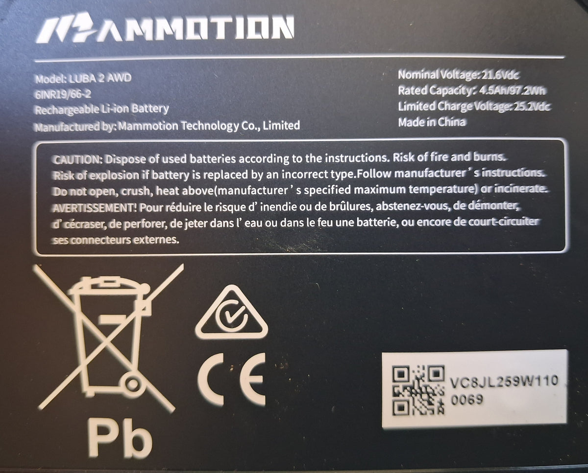 LUBA 1/LUBA 2 4.5Ah Lithium Battery