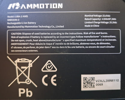 LUBA 1/LUBA 2 4.5Ah Lithium Battery