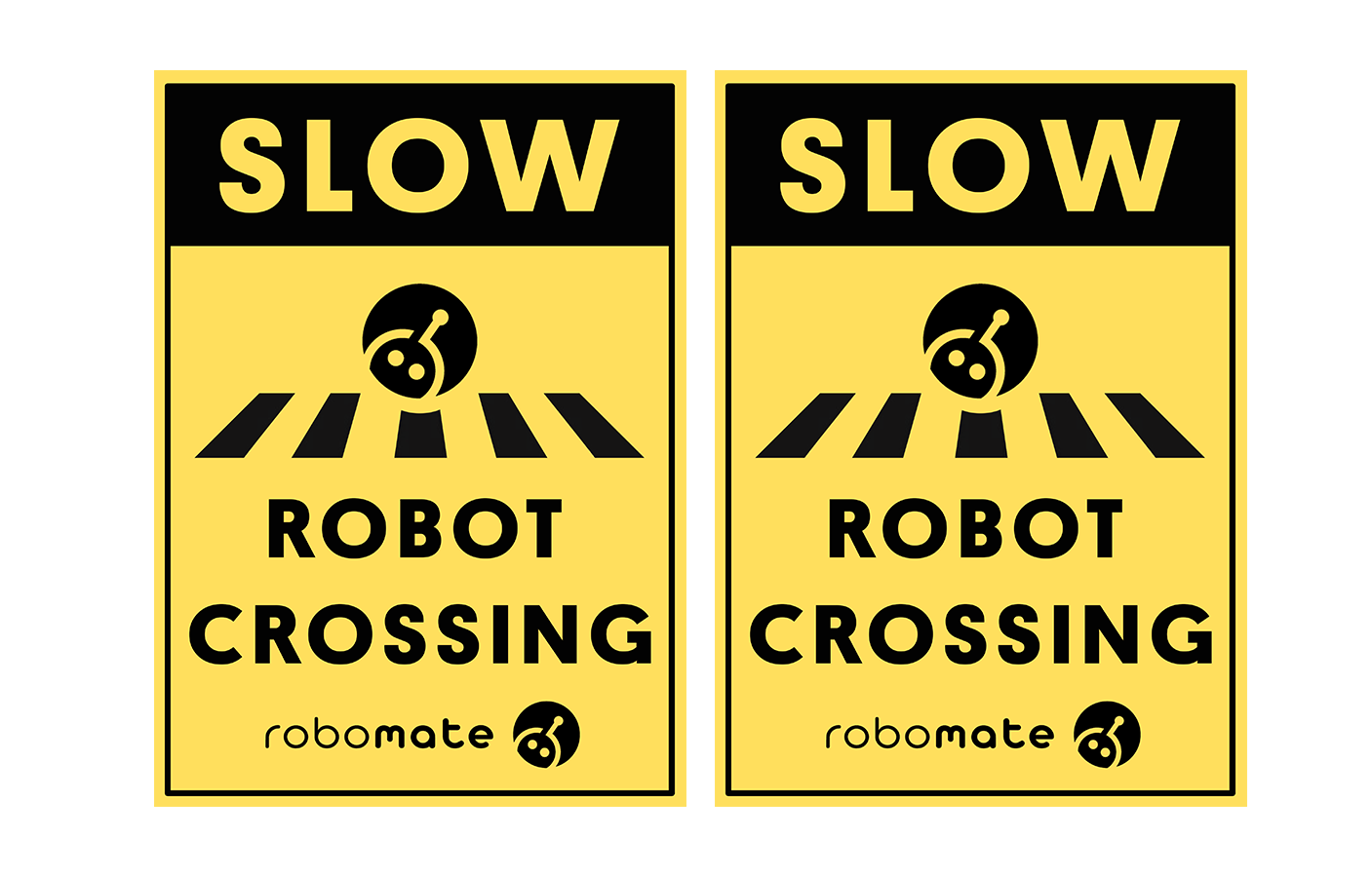 Robot Crossing Sign x2 - 2-Pack Safety Signs for Robot Mowers ...